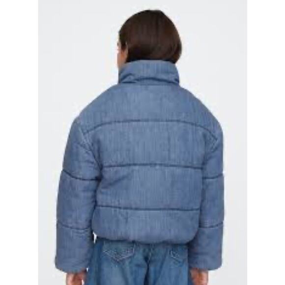 GAP Oversized Denim Puffer Jacket - Picture 2 of 3